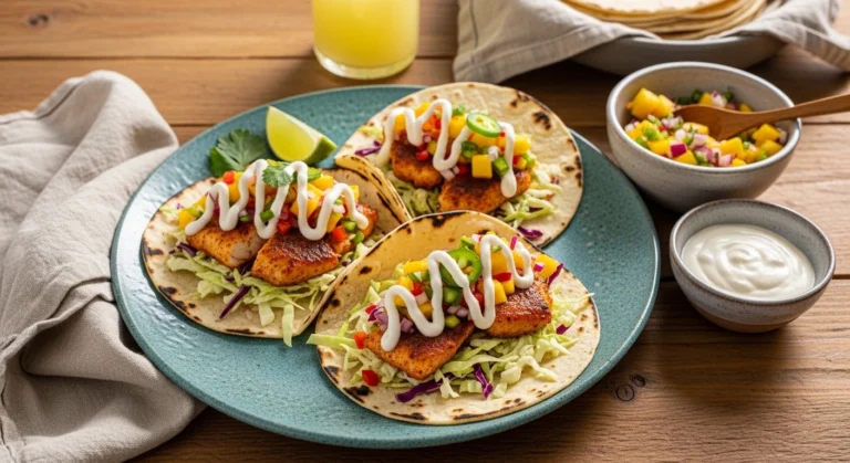 The Best Baja Fish Tacos with Mango Salsa