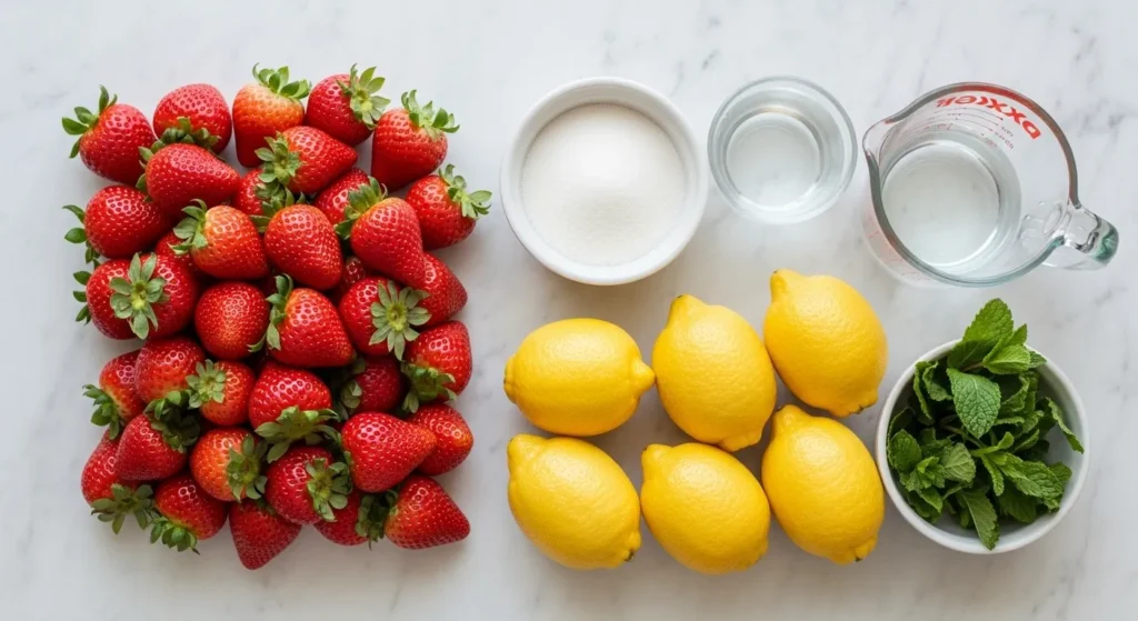 Homemade strawberry lemonade