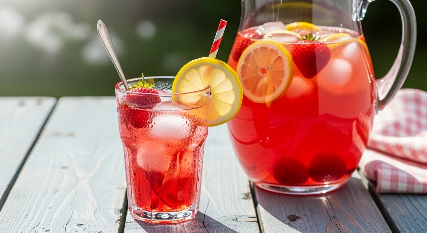 Homemade strawberry lemonade