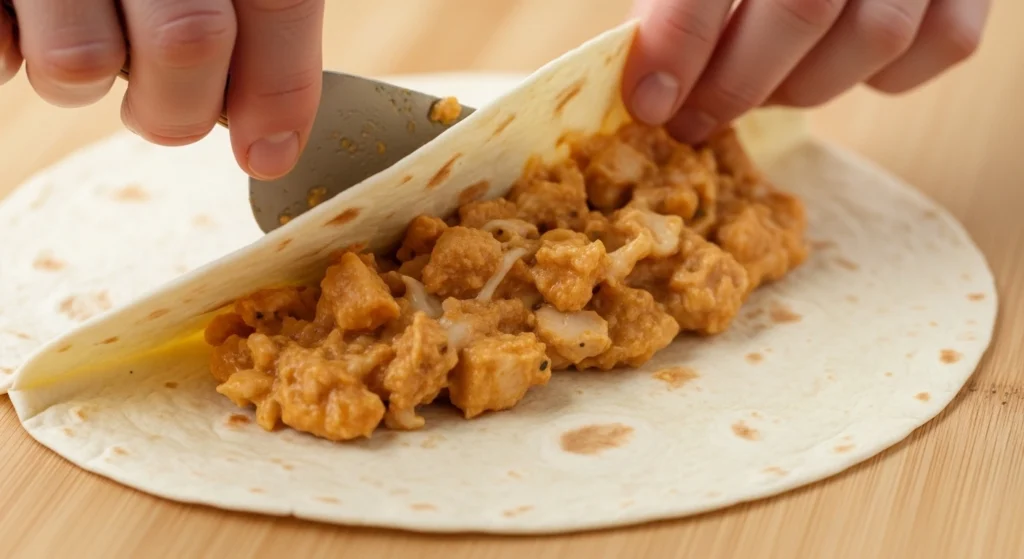 Low carb cheesy garlic chicken wraps