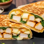 Low carb cheesy garlic chicken wraps