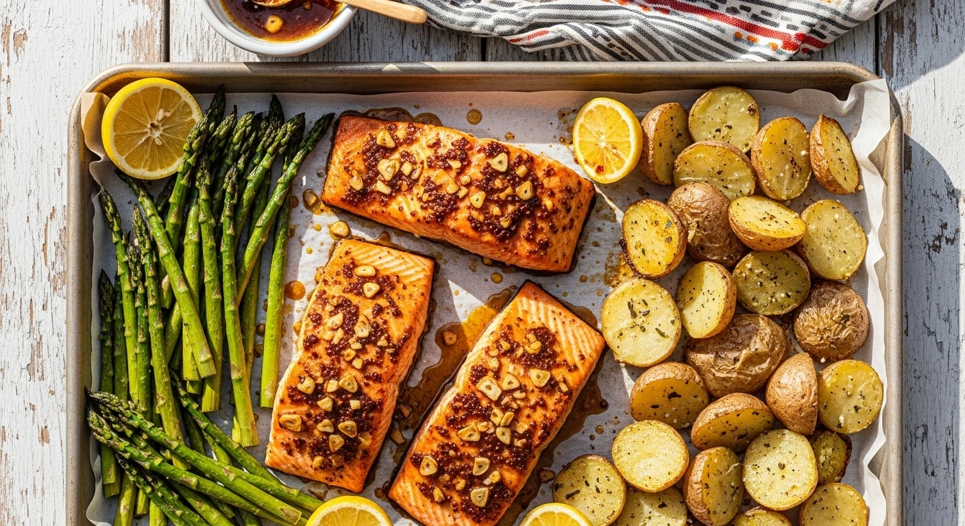 Sheet Pan Maple Dijon Glazed Salmon