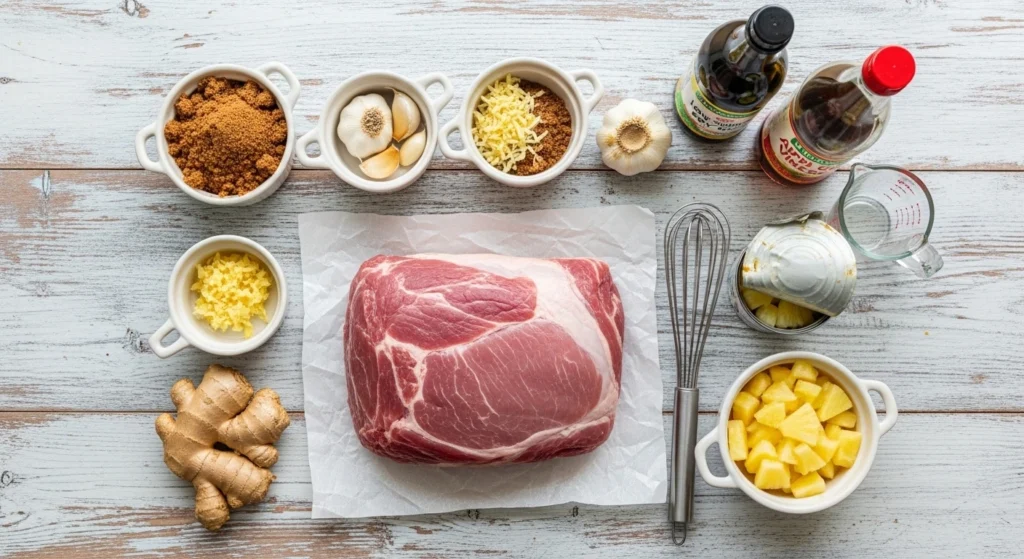 A close-up of a juicy Slow Cooker Hawaiian Pulled Pork slider piled high on a toasted sweet roll with bright pineapple chunks. These make the absolute best Hawaiian pulled pork sliders for a summer luau!