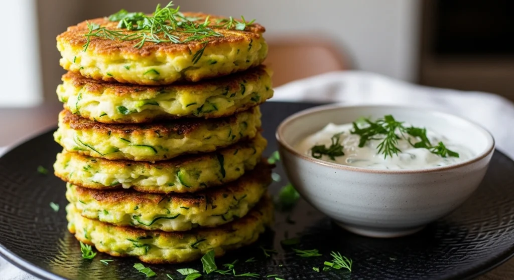 Zucchini Fritters with Yogurt Dip