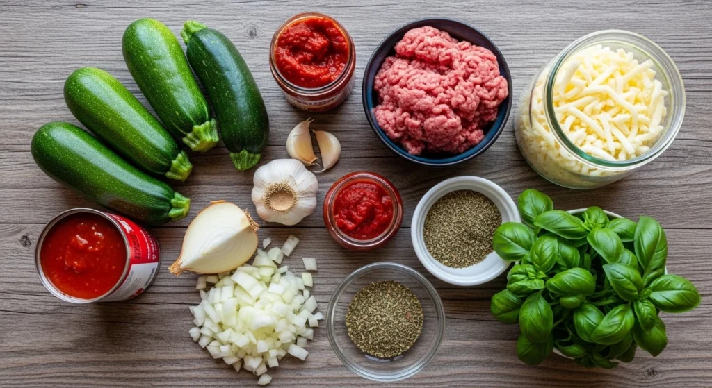 Ground Beef Zucchini Boats