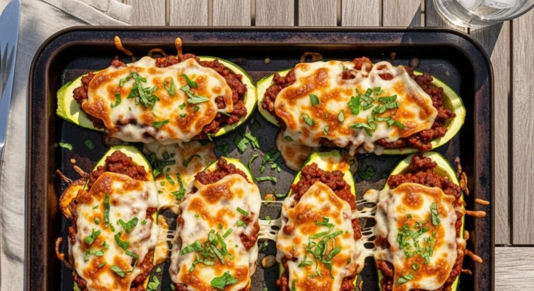 Ground Beef Zucchini Boats